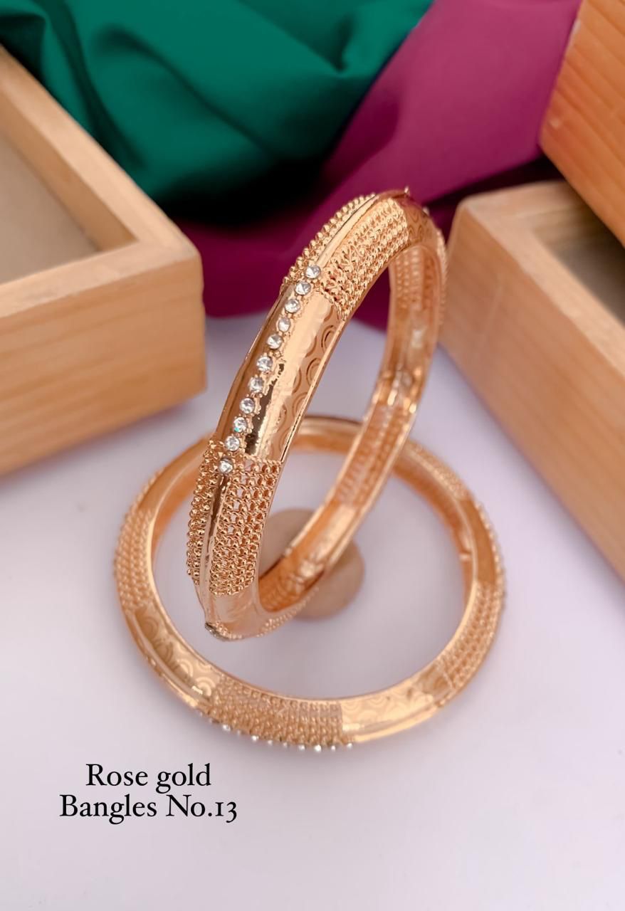  Fancy Design Rose Gold Bangles Set Wholesalers In Delhi
